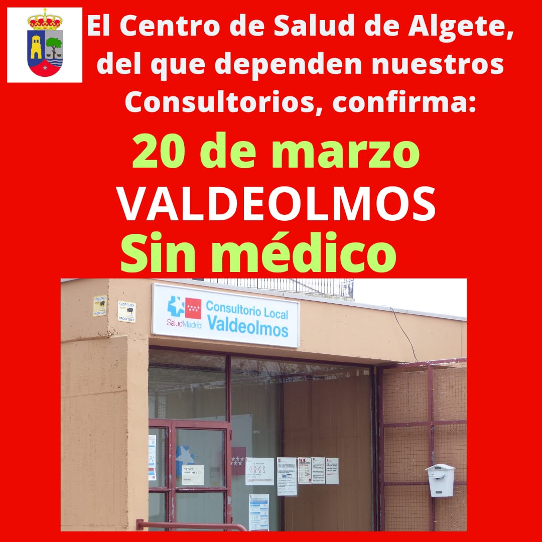 20 marzo sin médico Valdeolmos