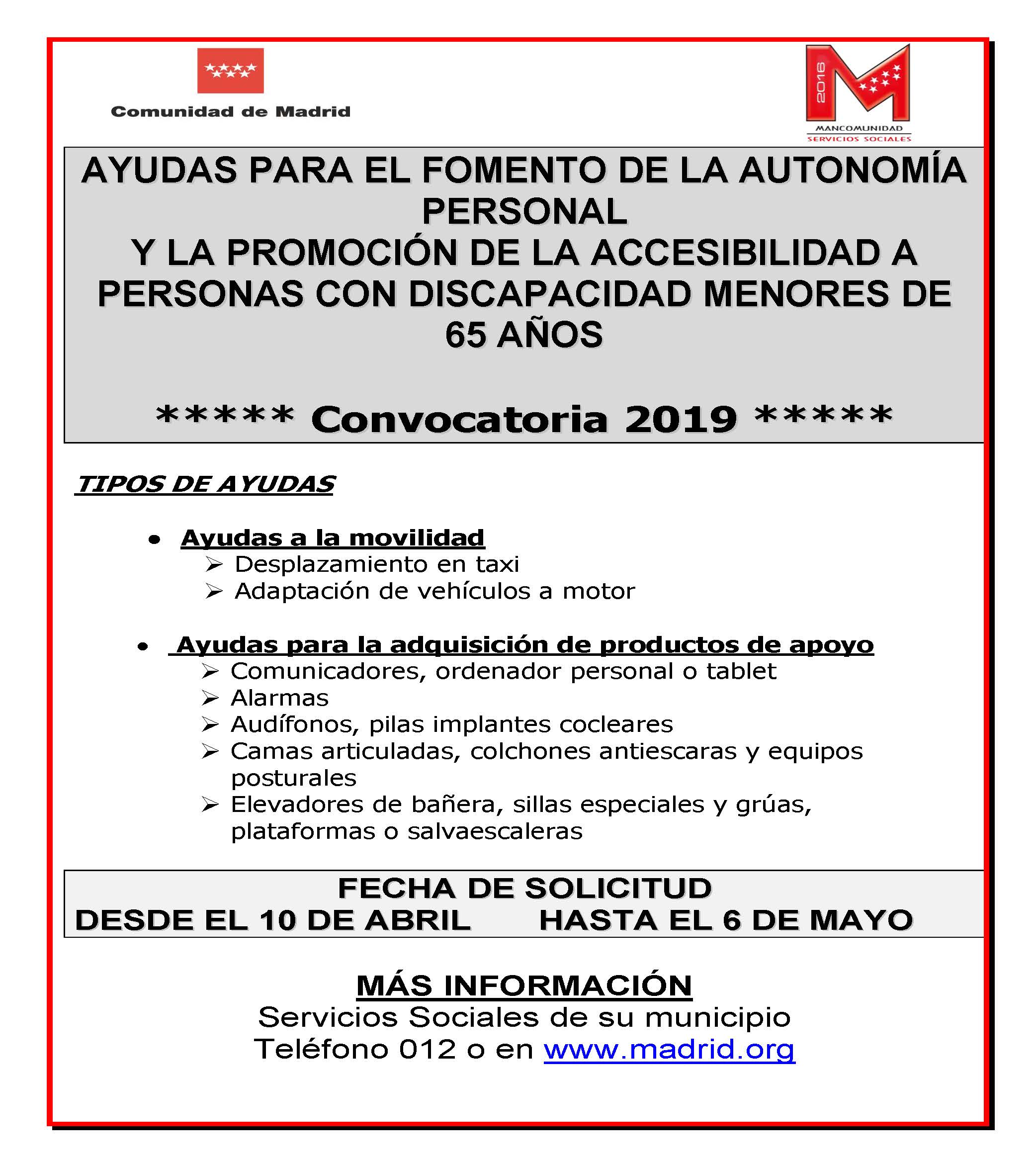 Cartel autonomía personal 2019