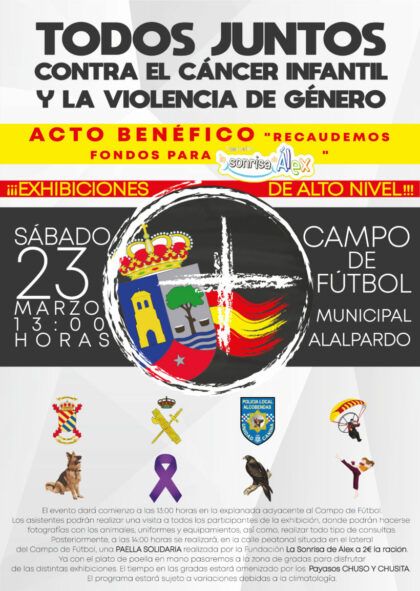 acto benéfico TODOS JUNTOS CONTRA EL CÁNCER INFANTIL Y LA VIOLENCIA DE GÉNERO